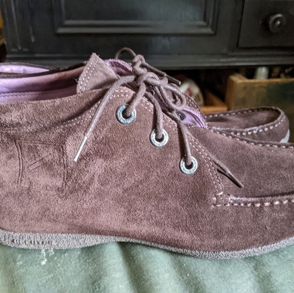 Daniel Hechter Brown Suede Lace Up Ankle Boots Women 7.5 Gorpcore - Picture 5 of 13